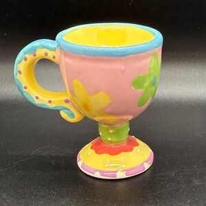 Colorful Floral Cracker Barrel Egg Cup Holder
